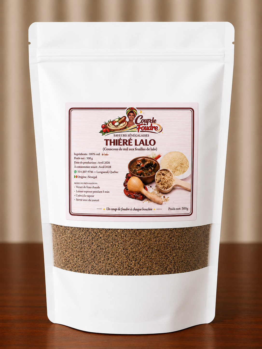 Couscous de mil (Thiéré Lalo) 500 g | Produit traditionnel du Sénégal